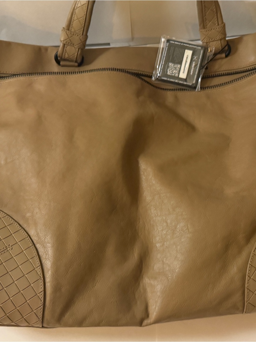 Authentic Bottega Veneta Tan Leather Travel Duffel Bag - Picture 9 of 16